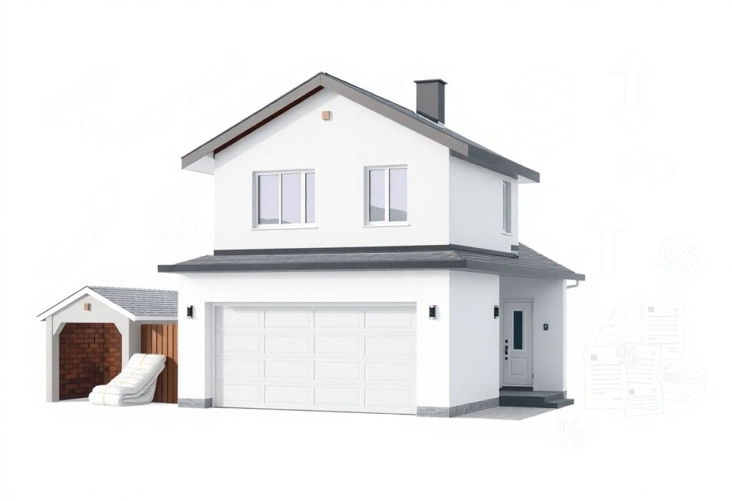 Maison mitoyenne par le garage