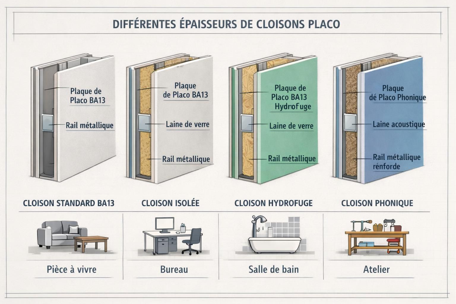 découvrez nos conseils pour choisir l'épaisseur idéale de cloison en placo, adaptée à vos besoins d'isolation et de solidité, pour aménager vos espaces avec efficacité.